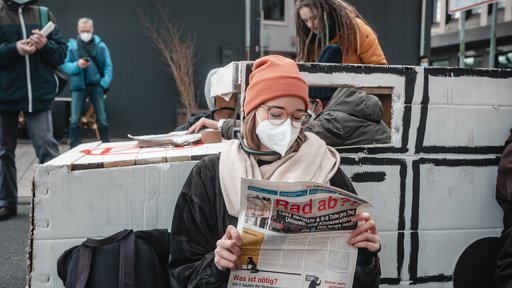 Straßenblockade Fressgasse