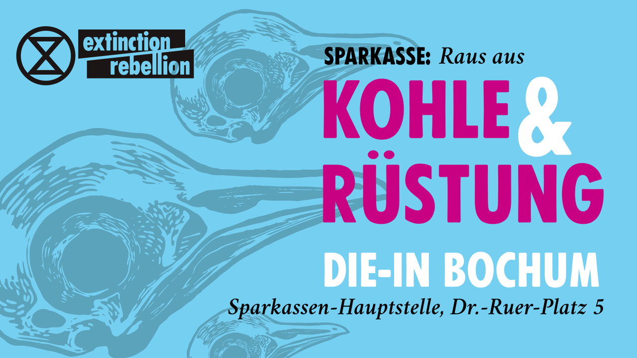 Die-In – Sparkasse: Raus aus Kohle und Rüstung