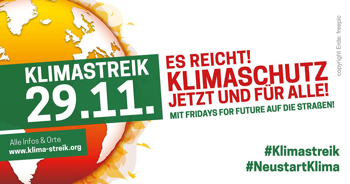 Klimastreik – es reicht! Klimaschutz jetzt!